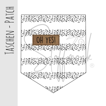 Taschen Patch - Kritzel Streifen - "OH YES!"